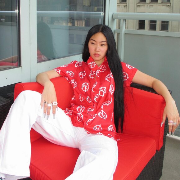 AKINGS Anarchy Satin Shirt (Red - Size Medium and Large) - Picture 3 of 4